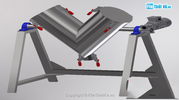 máy trộn dạng V,3D máy trộn dạng V,cung cấp file CAD 3D