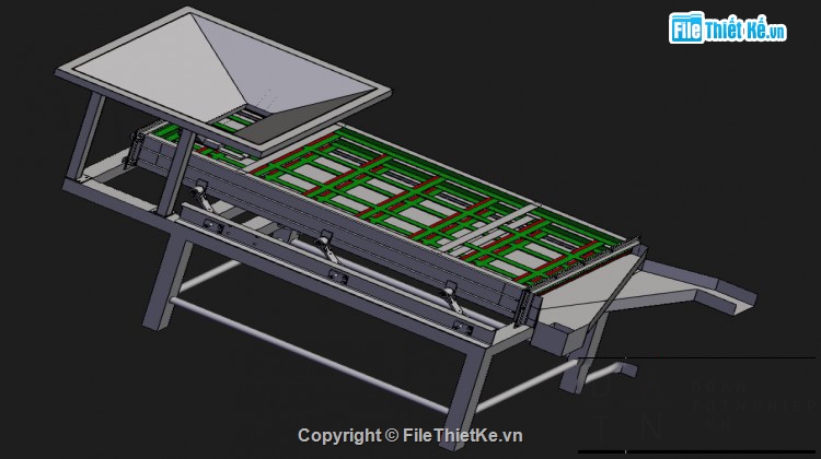 Thiết kế,Sàng rung 3 tầng,3D Sàng rung 3 tầng