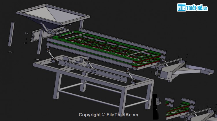 Thiết kế,Sàng rung 3 tầng,3D Sàng rung 3 tầng