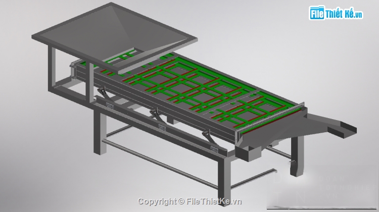 Thiết kế,Sàng rung 3 tầng,3D Sàng rung 3 tầng
