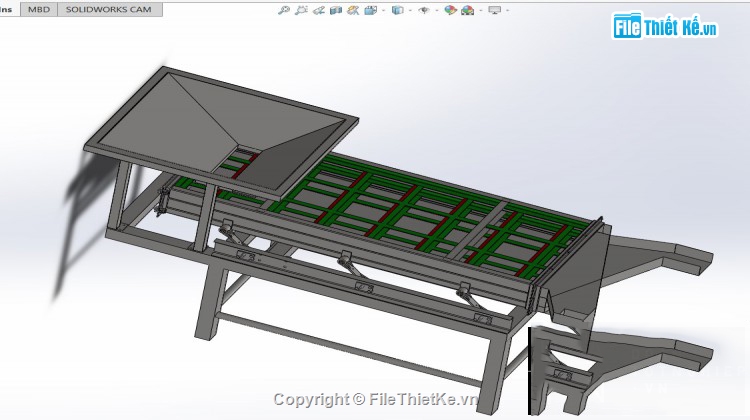 Thiết kế,Sàng rung 3 tầng,3D Sàng rung 3 tầng