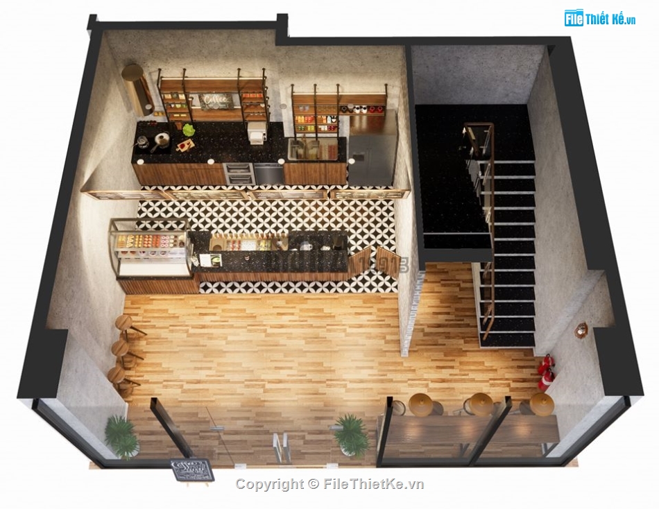 model su nhà hàng,file su nhà hàng,model sketchup nhà hàng,sketchup nhà hàng