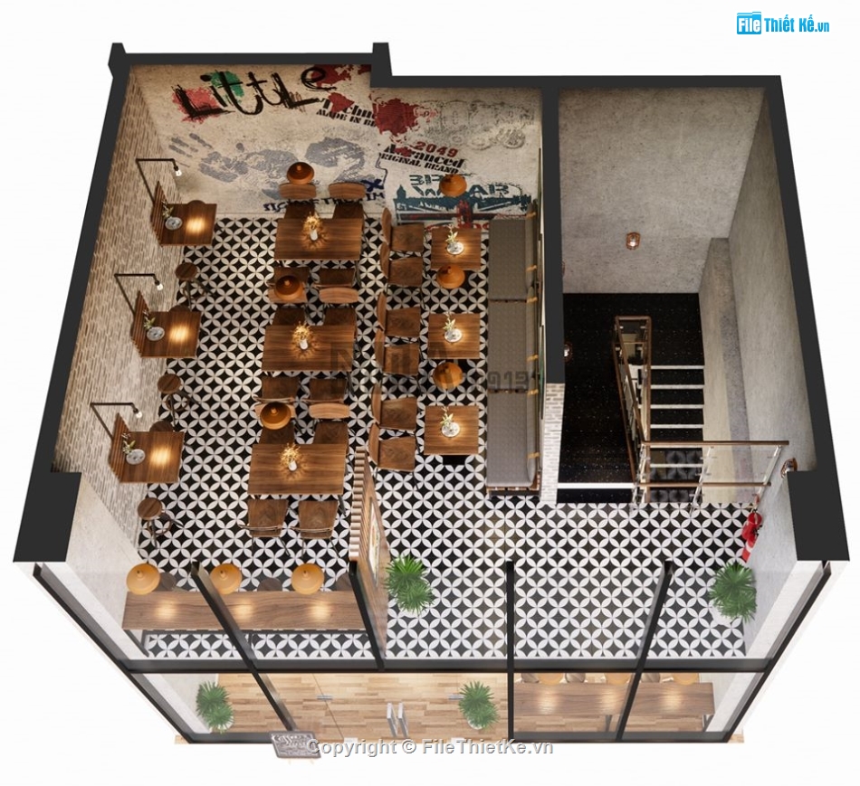 model su nhà hàng,file su nhà hàng,model sketchup nhà hàng,sketchup nhà hàng
