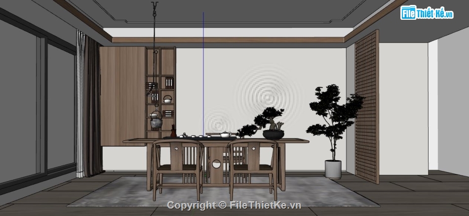 Thiết kế phòng trà,model su phòng trà,file sketchup phòng trà,dựng 3dsu phòng trà