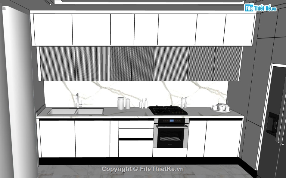 Thiết kế nội thất phòng bếp,nội thất phòng bếp,sketchup nội thất phòng bếp