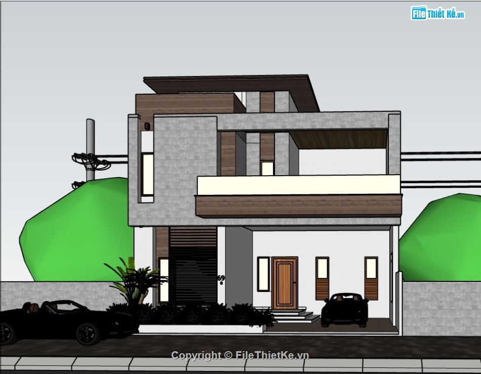 su nhà phố 3 tầng,nhà phố 3 tầng,file sketchup nhà phố,mẫu nhà phố 3 tầng