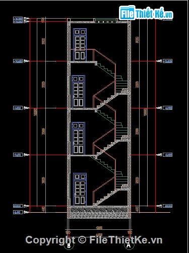 Thiết kế nhà phố,bản vẽ nhà phố,nhà kích thước 4.2 x 18m