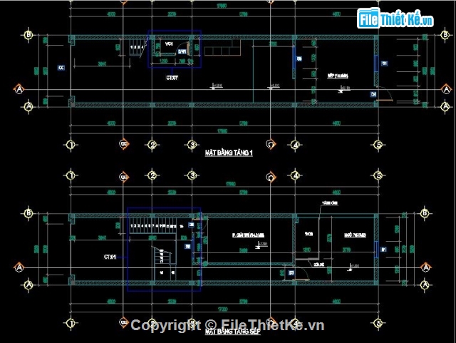 Thiết kế nhà phố,Bản vẽ nhà phố,nhà phố 4x17m,mẫu nhà 5 tầng