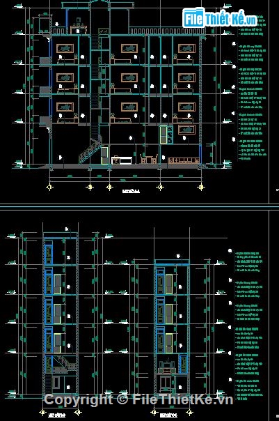 Thiết kế nhà phố,Bản vẽ nhà phố,nhà phố 4x17m,mẫu nhà 5 tầng