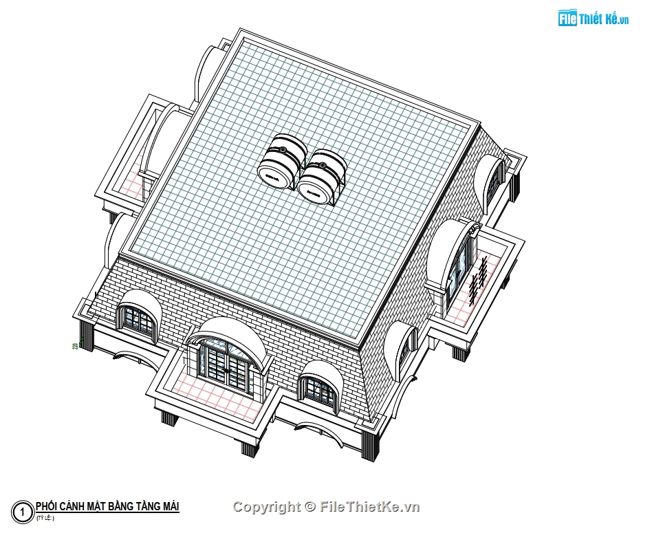 Biệt thự 2 tầng tân cổ,file cad biệt thự 2 tầng,biệt thự 2 tầng 12x13m,bản vẽ biệt thự 2 tầng,biệt thự 2 tầng file cad