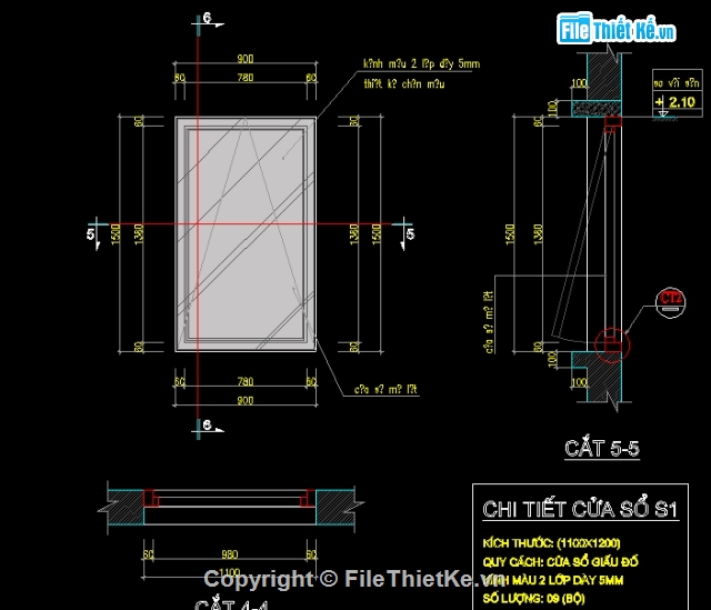 Thiết kế,File cad,cửa sổ nhôm kính,cửa sổ lật chữ A