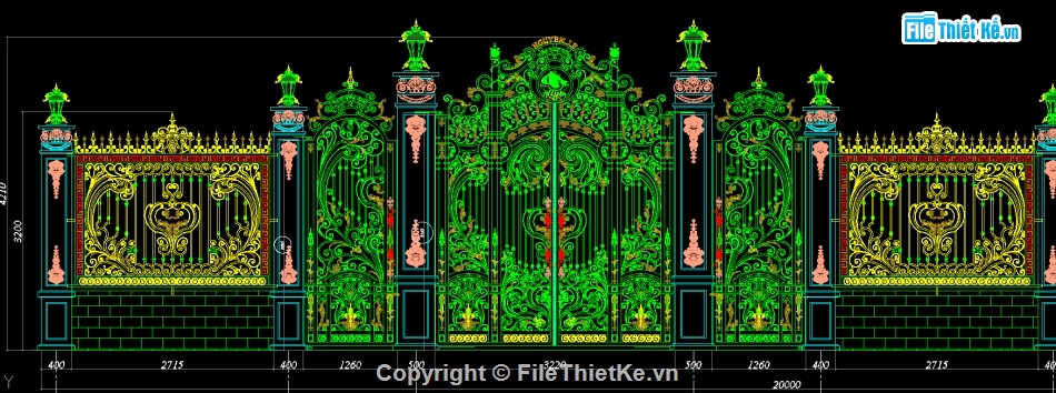Cửa cổng biệt thự,Bản vẽ mẫu cổng biệt thự,cửa cổng hàng rào đẹp,File cad cửa cổng cnc đẹp,Autocad cửa cổng hàng rào cnc