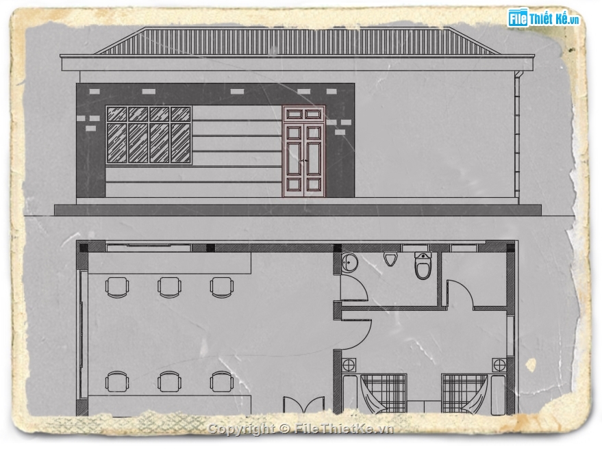 Nhà điều hành 5x12m,nhà kiểm soát file cad,bản vẽ nhà điều hành,autocad nhà điều hành,nhà kiểm soát file autocad