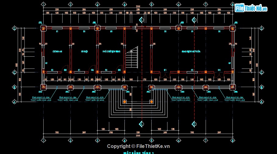 trụ sở ubnd,thiết kế trụ sở UBND,thiết kế trụ sở 9x23m,Thiết kế trụ sở,ủy ban xã,thiết kế nhà làm việc