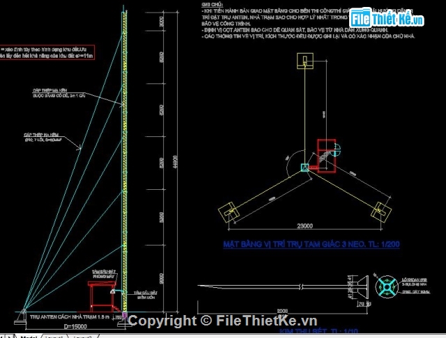 dự toán,bản vẽ thiết kế,cột ăngten,BTS dây co,thiết kế cột angten