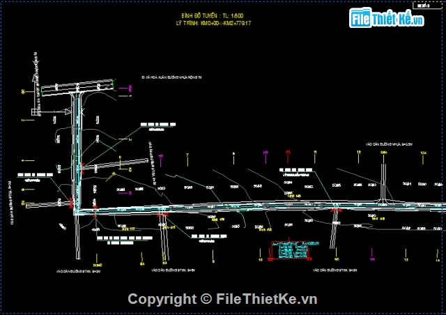 Bản vẽ thiết kế đường,Bản vẽ kèm dự toán thiết kế đường,Bản vẽ đường Trần Nhân Tông