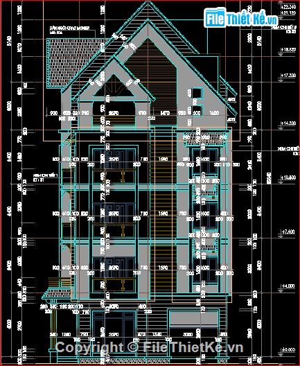 Thiết kế kiến trúc,kết cấu biệt thự,biệt thự 5 tầng