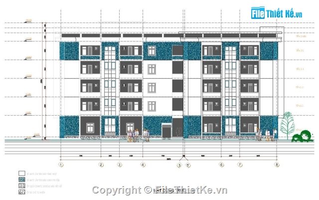 bản vẽ chung cư,kiến trúc 5 tầng,bản vẽ chung cư 5 tầng,mẫu chung cư 5 tầng