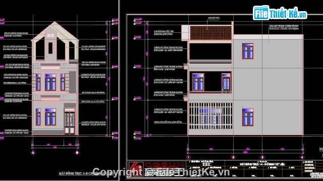 Thiết kế nhà phố,Bản vẽ nhà phố,Nhà phố 2.5 tầng,nhà kích thước 4.8 x 12m