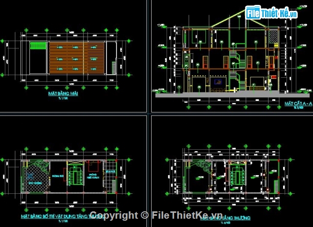 Thiết kế nhà phố,Bản vẽ nhà phố,nhà 3 tầng đẹp,nhà phố 6 x 17m