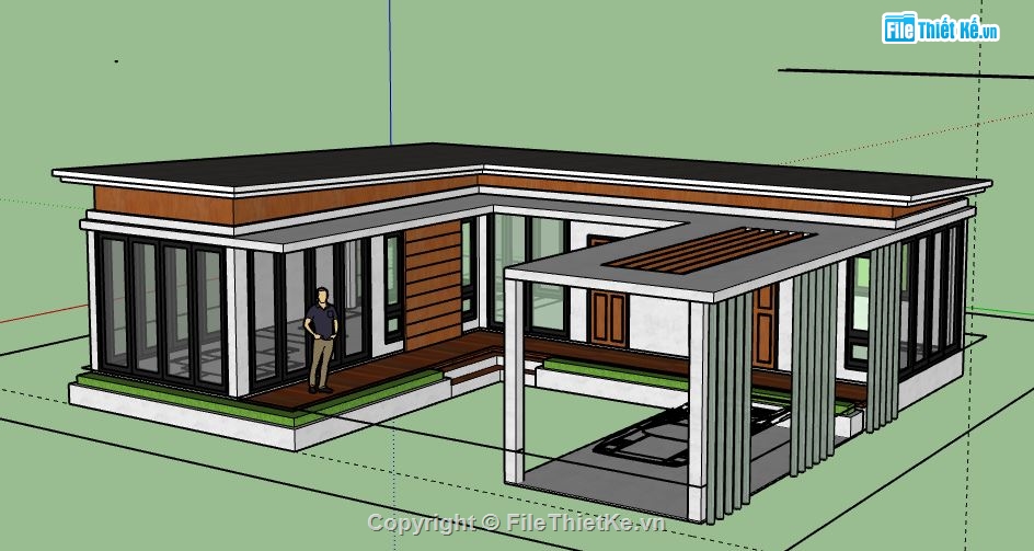 Biệt thự 1 tầng,model su biệt thự 1 tầng,biệt thự 1 tầng file su,sketchup biệt thự 1 tầng,biệt thự 1 tầng sketchup