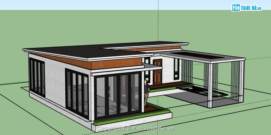 Biệt thự 1 tầng,model su biệt thự 1 tầng,biệt thự 1 tầng file su,sketchup biệt thự 1 tầng,biệt thự 1 tầng sketchup