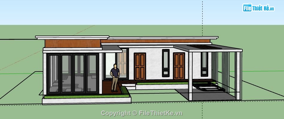 Biệt thự 1 tầng,model su biệt thự 1 tầng,biệt thự 1 tầng file su,sketchup biệt thự 1 tầng,biệt thự 1 tầng sketchup