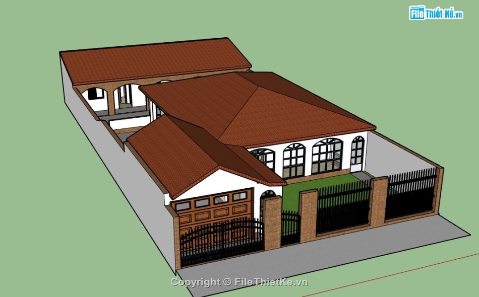 Biệt thự 1 tầng,model su biệt thự 1 tầng,biệt thự 1 tầng sketchup,sketchup biệt thự 1 tầng,biệt thự 1 tầng model su