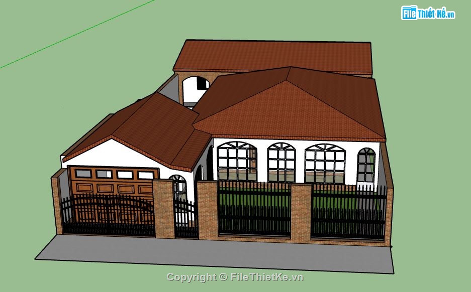 Biệt thự 1 tầng,model su biệt thự 1 tầng,biệt thự 1 tầng sketchup,sketchup biệt thự 1 tầng,biệt thự 1 tầng model su