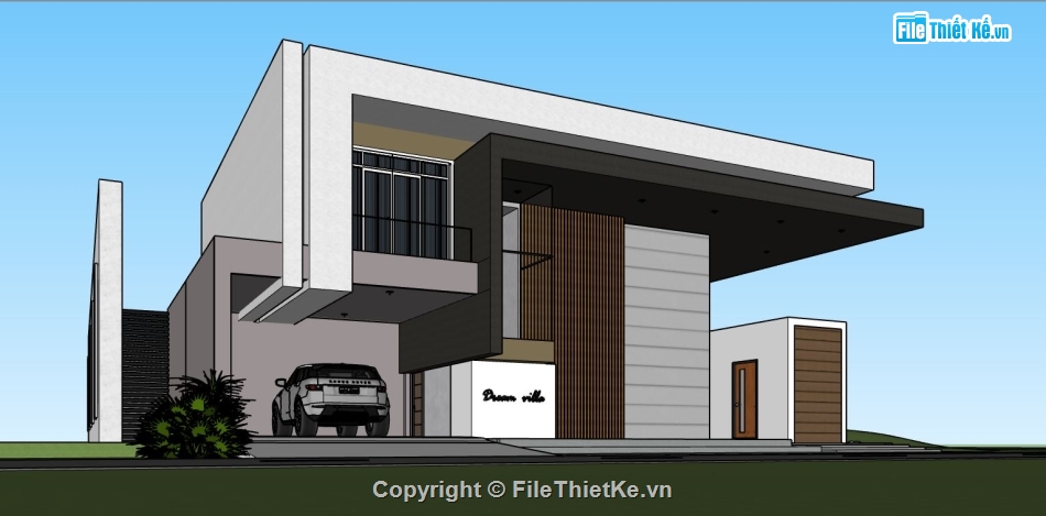 biệt thự sketchup,model su biệt thự,sketchup biệt thự