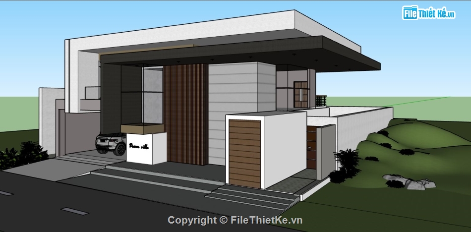 biệt thự sketchup,model su biệt thự,sketchup biệt thự