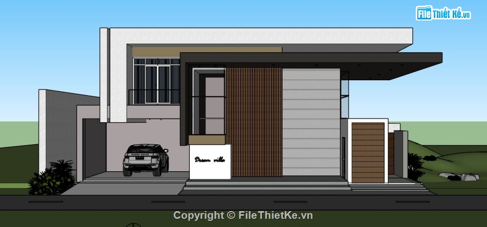 biệt thự sketchup,model su biệt thự,sketchup biệt thự