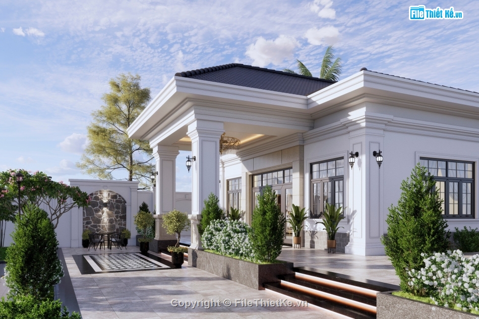 Thiết kế biệt thự,Model Sketchup biệt thự,biệt thự hiện đại