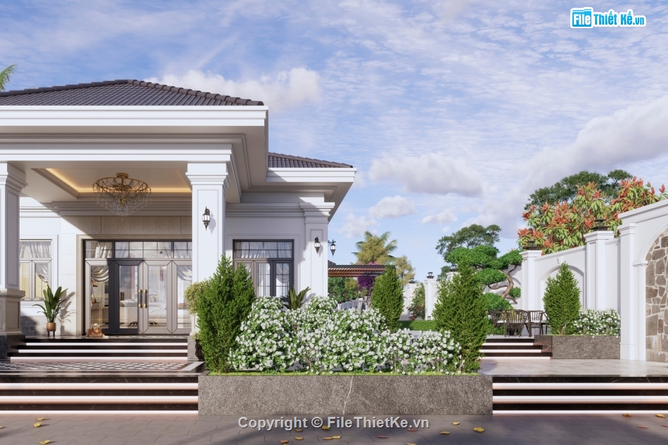 Thiết kế biệt thự,Model Sketchup biệt thự,biệt thự hiện đại