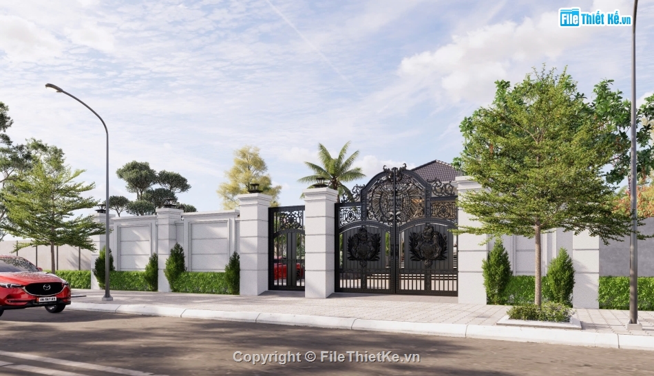 Thiết kế biệt thự,Model Sketchup biệt thự,biệt thự hiện đại