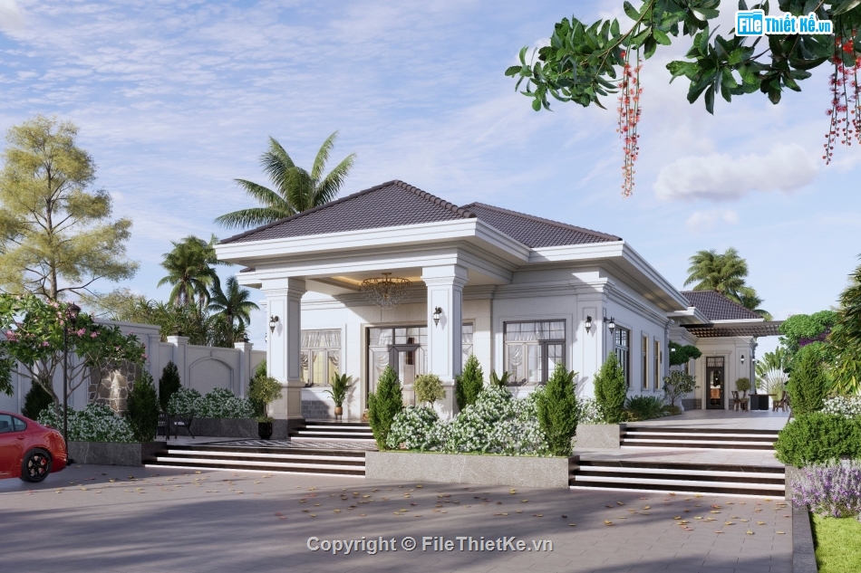 Thiết kế biệt thự,Model Sketchup biệt thự,biệt thự hiện đại