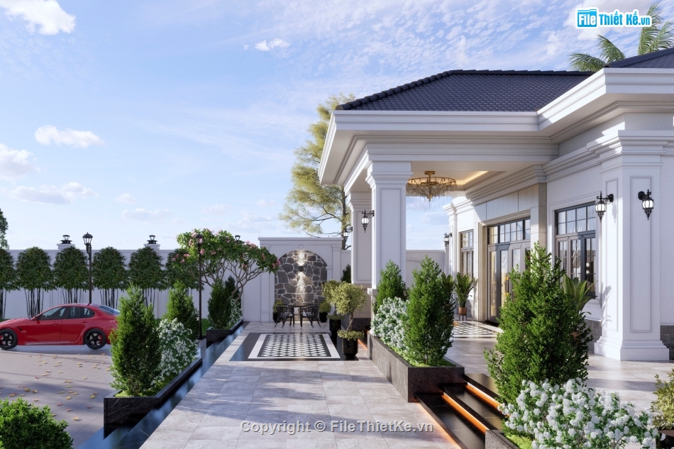 Thiết kế biệt thự,Model Sketchup biệt thự,biệt thự hiện đại