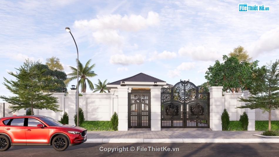Thiết kế biệt thự,Model Sketchup biệt thự,biệt thự hiện đại