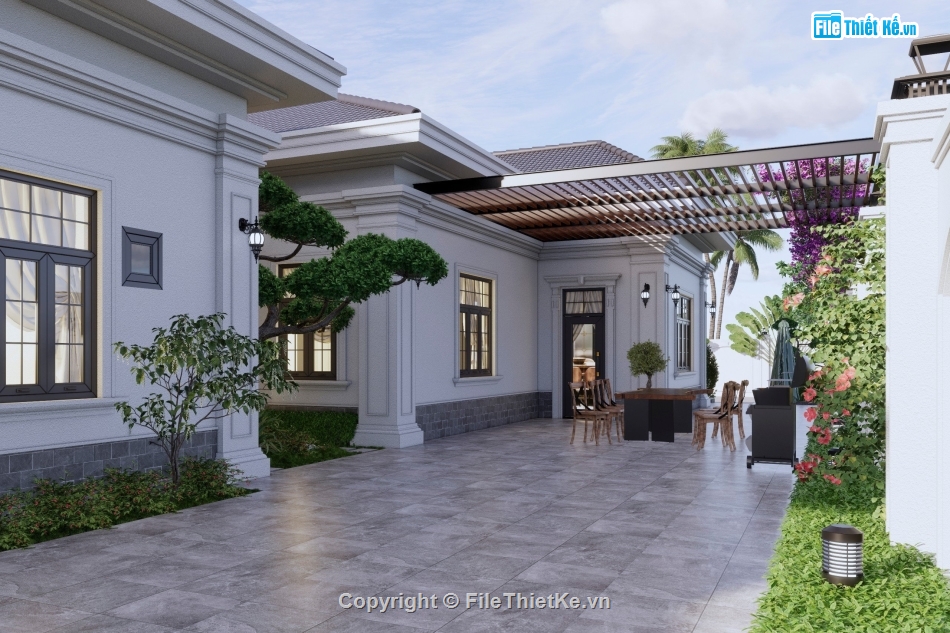 Thiết kế biệt thự,Model Sketchup biệt thự,biệt thự hiện đại