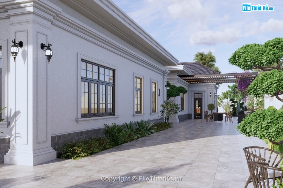 Thiết kế biệt thự,Model Sketchup biệt thự,biệt thự hiện đại