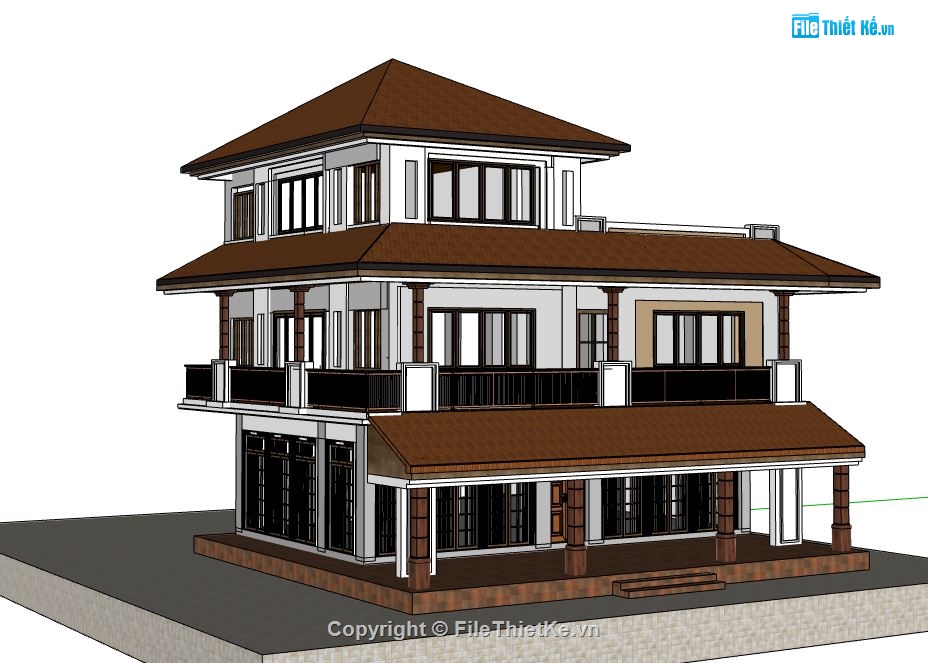 file su biệt thự,sketchup biệt thự,model su biệt thự