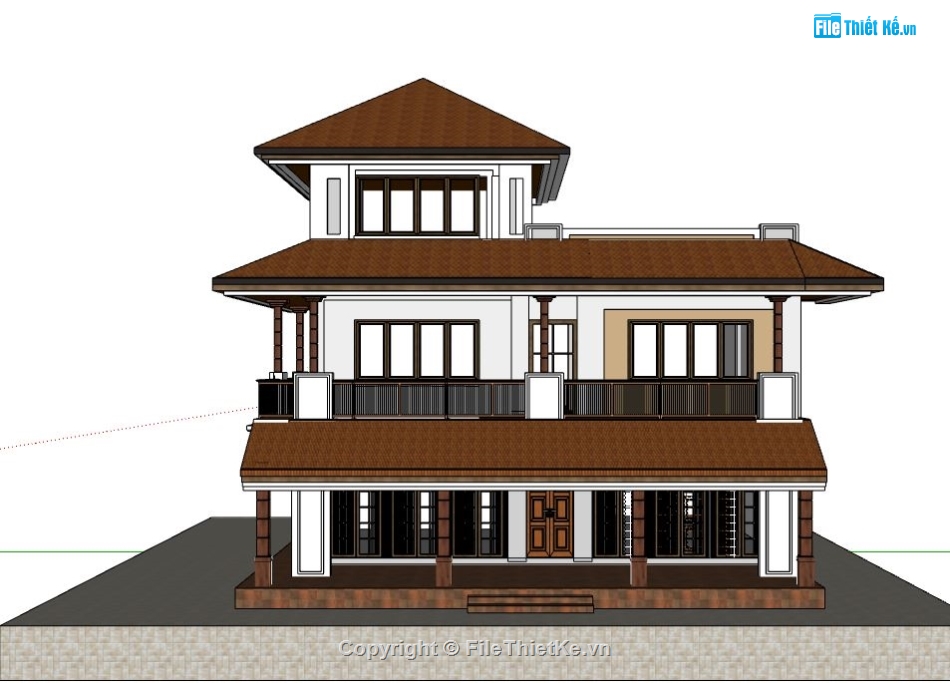 file su biệt thự,sketchup biệt thự,model su biệt thự