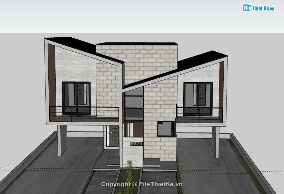 Biệt thự 2 tầng,model su biệt thự 2 tầng,biệt thự 2 tầng file su,sketchup biệt thự 2 tầng,biệt thự 2 tầng model su