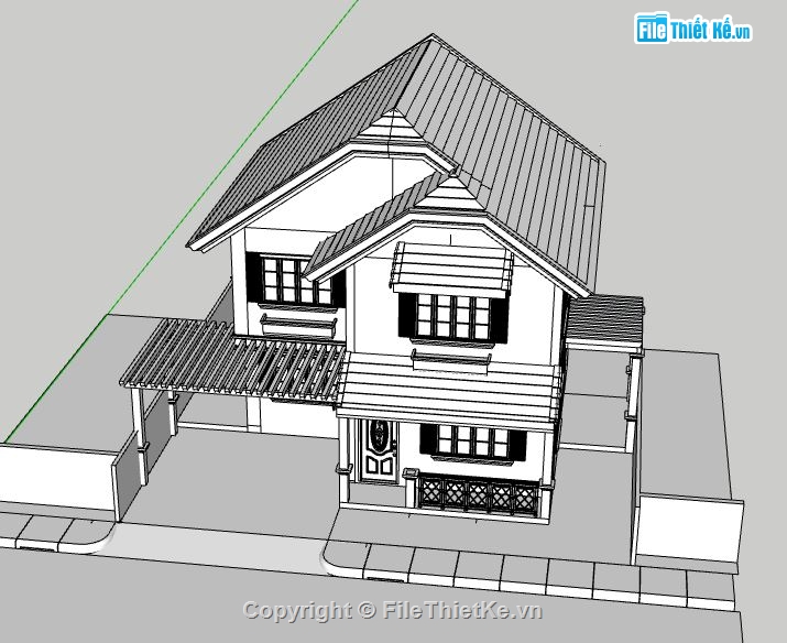 Biệt thự 2 tầng,model su biệt thự 2 tầng,biệt thự 2 tầng file sketchup,sketchup biệt thự 2 tầng,biệt thự 2 tầng file su