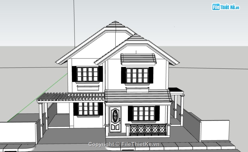 Biệt thự 2 tầng,model su biệt thự 2 tầng,biệt thự 2 tầng file sketchup,sketchup biệt thự 2 tầng,biệt thự 2 tầng file su