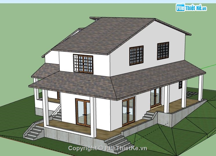 Biệt thự 2 tầng,model su biệt thự 2 tầng,biệt thự 2 tầng file su,file sketchup biệt thự 2 tầng,biệt thự 2 tầng sketchup