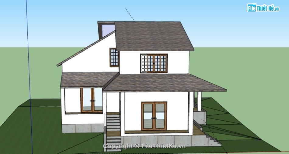 Biệt thự 2 tầng,model su biệt thự 2 tầng,biệt thự 2 tầng file su,file sketchup biệt thự 2 tầng,biệt thự 2 tầng sketchup