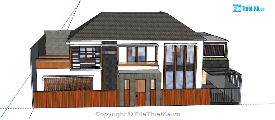 Biệt thự 2 tầng,model su biệt thự 2 tầng,biệt thự 2 tầng file su,sketchup biệt thự 2 tầng