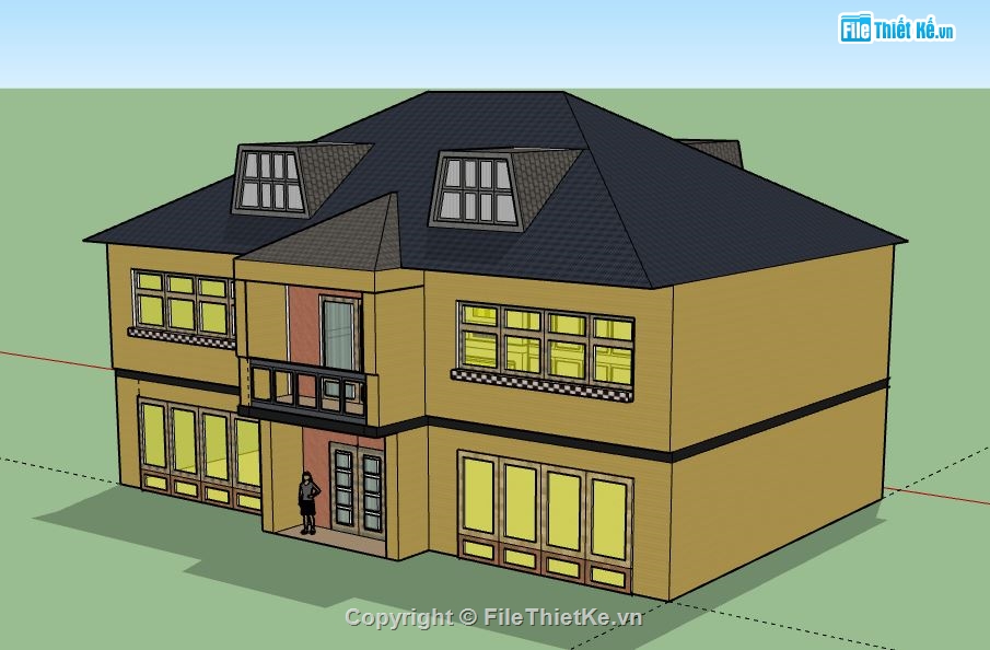 Biệt thự 2 tầng,model su biệt thự 2 tầng,biệt thự 2 tầng file su,sketchup biệt thự 2 tầng,biệt thự 2 tầng sketchup