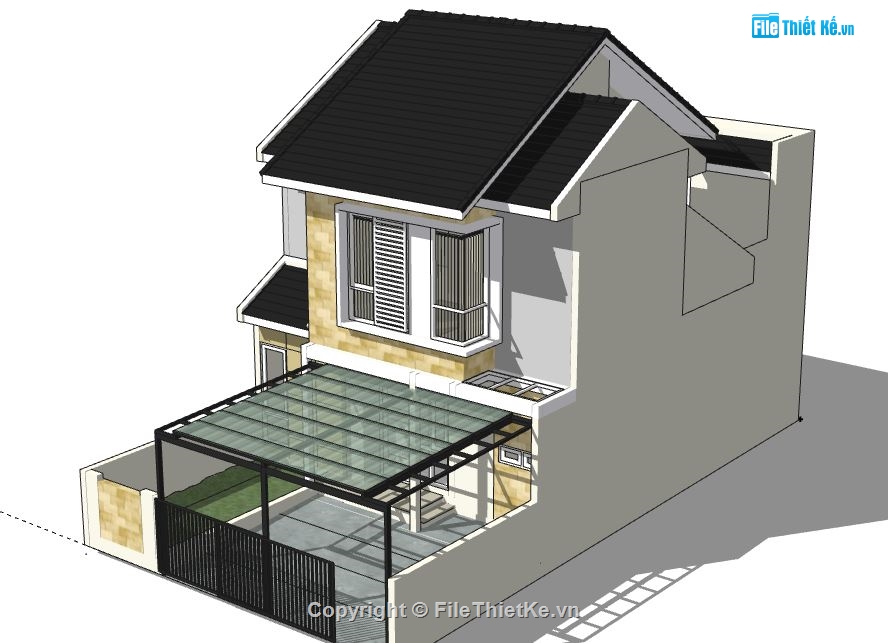 Biệt thự 2 tầng,model su biệt thự 2 tầng,biệt thự 2 tầng file su,sketchup biệt thự 2 tầng,biệt thự 2 tầng sketchup